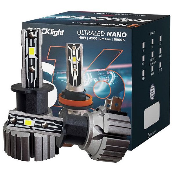 Lâmpada Ultra Led Shocklight 40w S16 Nano H3 6000k 12v