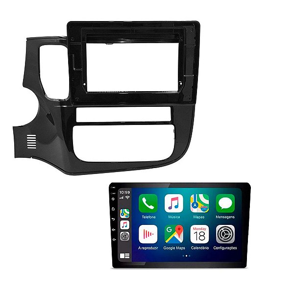 Central Multimídia 10p Carplay Android Auto Outlander 14-17