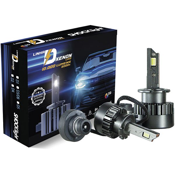 Kit Lâmpada Led para Xenon Fabrica Shocklight D4r/d4s 10000l