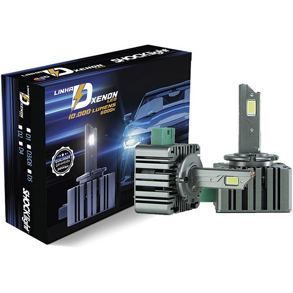 Kit Lâmpada Led para Xenon de Fabrica Shocklight D8s 10000lm