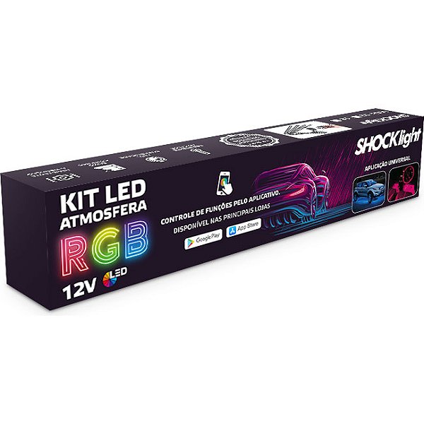 Kit Led Atmosfera Nano Rgb Painel Neon 4x18 12v Shocklight