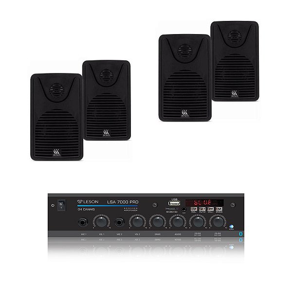 Kit som ambiente leson lsa 7000 4 caixas bsa foco 35 pt