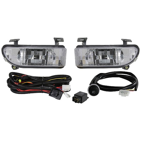 Kit farol milha shocklight gol g2 bola 95-99 botão universal