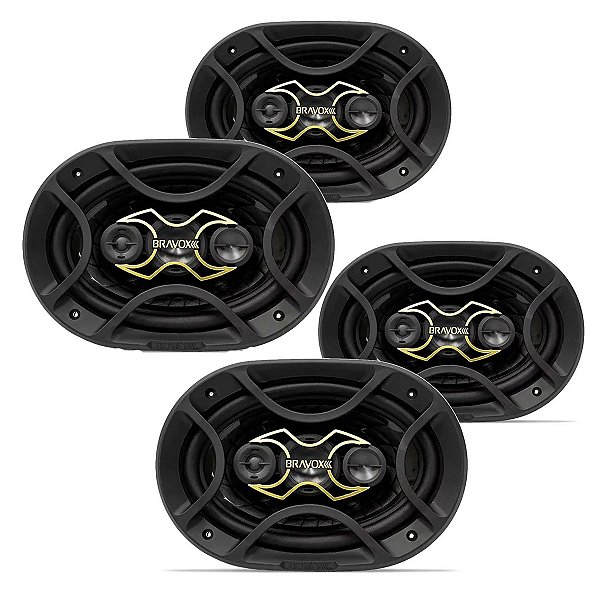 Kit com 4 alto falantes bravox b4x69 69 6x9 polegada 280wrms