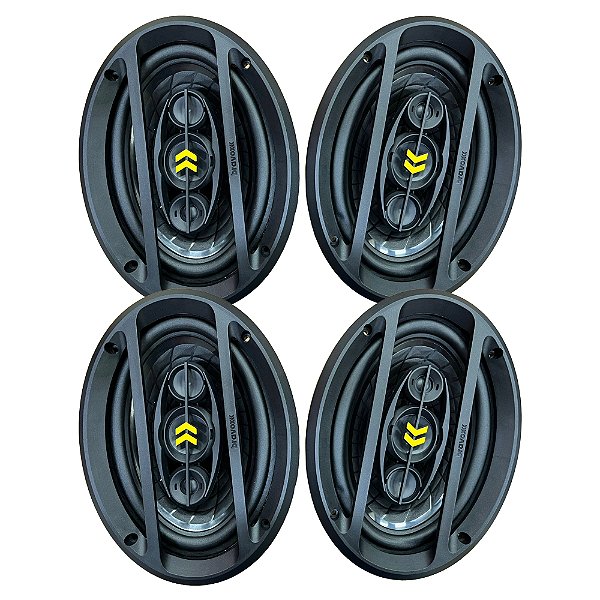 Kit 4 Auto Falante Triaxial Bravox 6x9 Polegada revo 69 400w