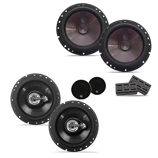 Kit Alto Falante 300w 2 Vias Bravox Cs60p 6 Polegadas + tr6u