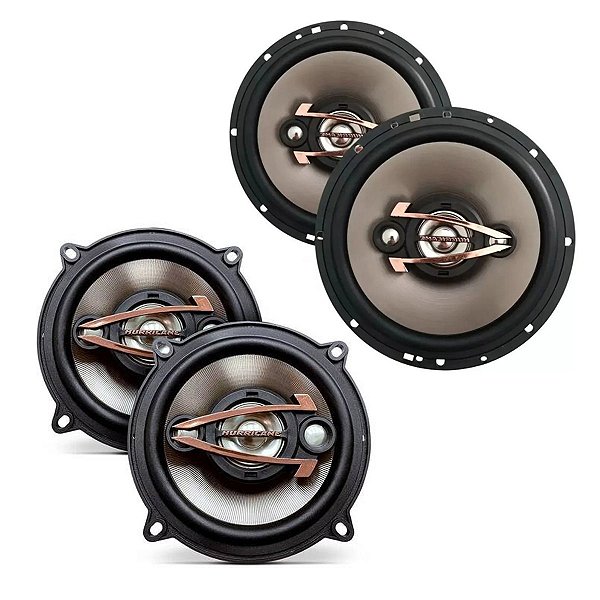 Kit alto falantes 320wrms 6 e 5 polegada hurricane qr6 e qr5