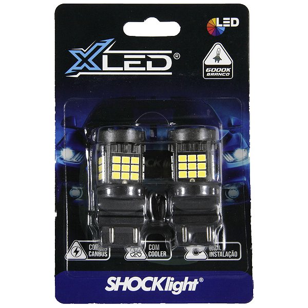Lâmpada led 2 polo t25 36 led shocklight canbus branco 12v