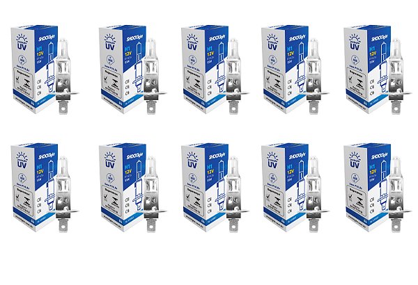 Kit 10 Lampada Shocklight Halogena Standart H1 12v 55w P14.5S
