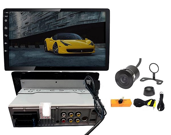 Central Multimídia Mp5 1 Din 9 Polegadas Bluetooth Usb Fm com câmera de ré