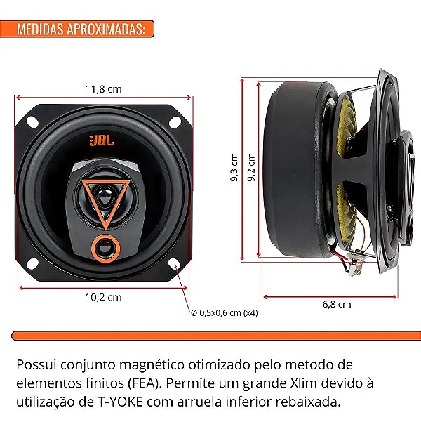 Par Alto Falante Jbl Multisystem 4trms80 Triaxial 4 Polegadas 160wrms no par 4 ohms