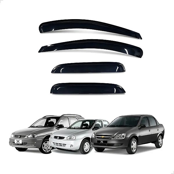 Jogo Calha Defletor Chuva ecoflex 30004A corsa wagon 1994 a 2002 classic 1994 a 2015 4 portas