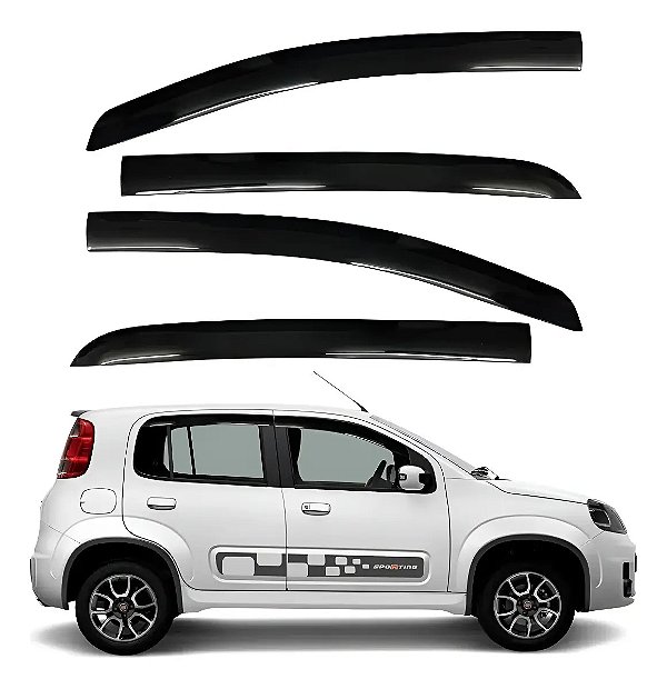 Jogo Calha Defletor Chuva ecoflex novo uno vivace 2010 a 2023 4 portas