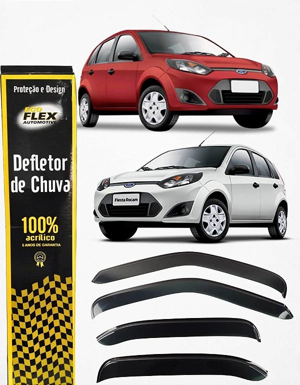 Jogo Calha Defletor Chuva ecoflex 30011A fiesta segunda geração 2003 a 2014 4 portas