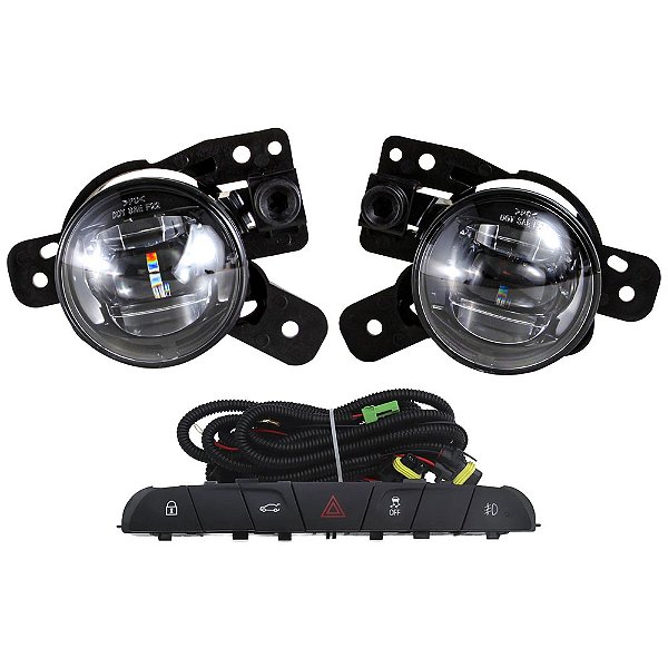 Kit farol milha auxiliar led shocklight onix e tracker 2026 em diante SL-043710LED