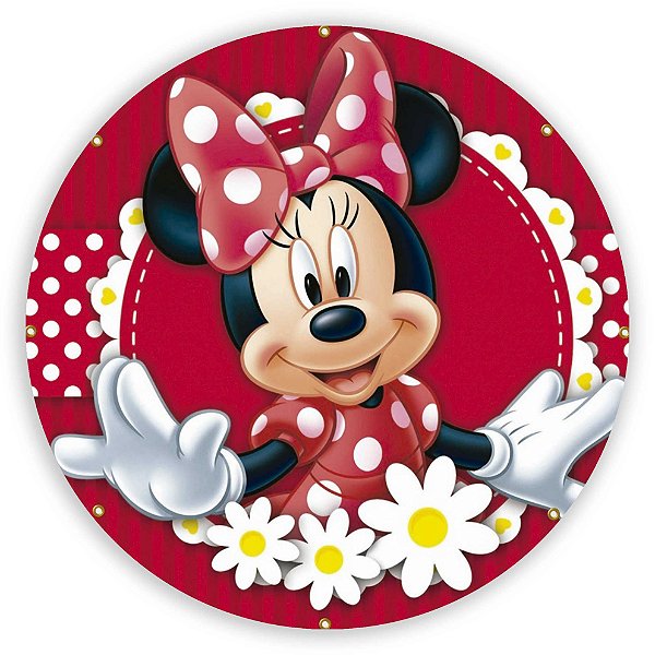 Painel Redondo - Minnie Vermelha - Sublimado 3D
