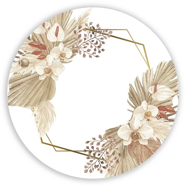 Painel Redondo - Floral Geometrico - Sublimado 3D
