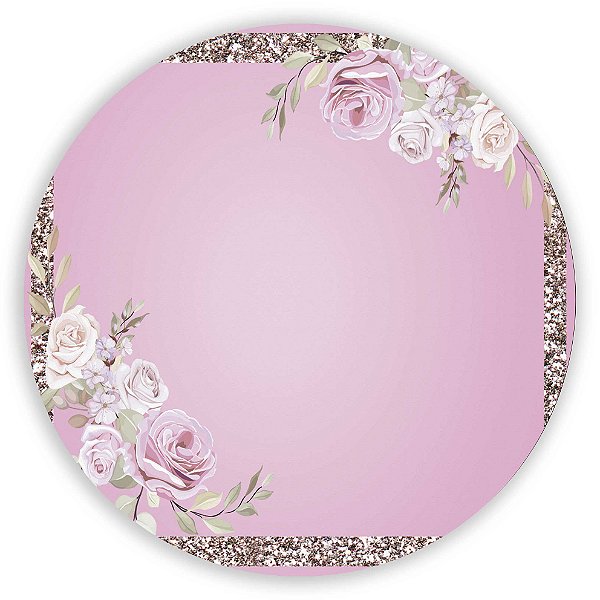 Painel Redondo - Floral  - Sublimado 3D