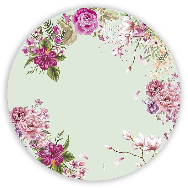 Painel Redondo - Floral  - Sublimado 3D