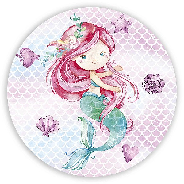 Painel Redondo - Sereia  - Sublimado 3D