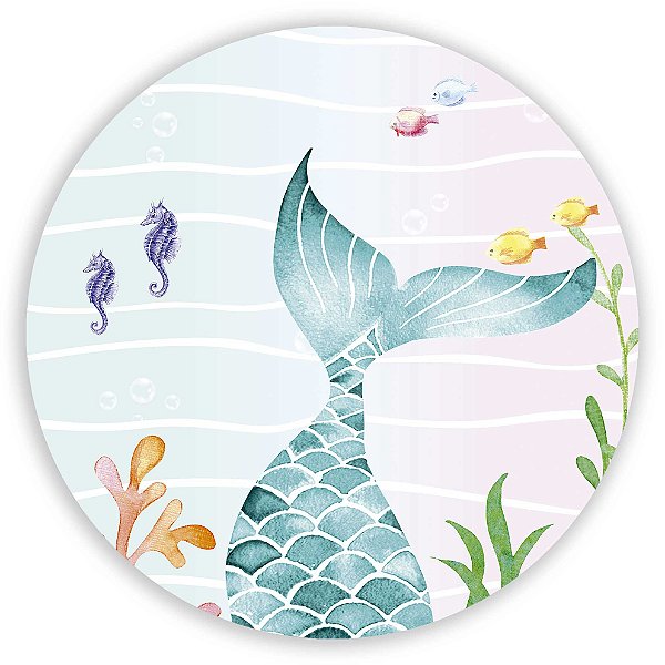 Painel Redondo - Sereia  - Sublimado 3D