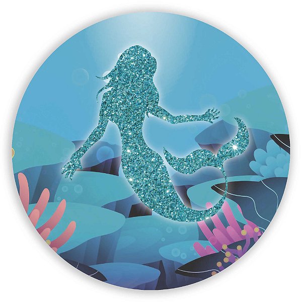 Painel Redondo - Sereia  - Sublimado 3D