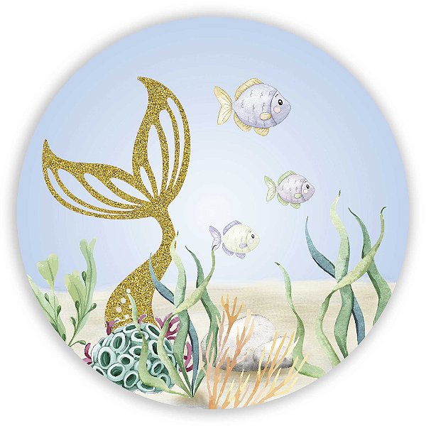 Painel Redondo - Sereia  - Sublimado 3D