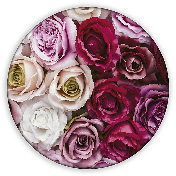 Painel Redondo - Rosas - Sublimado 3D
