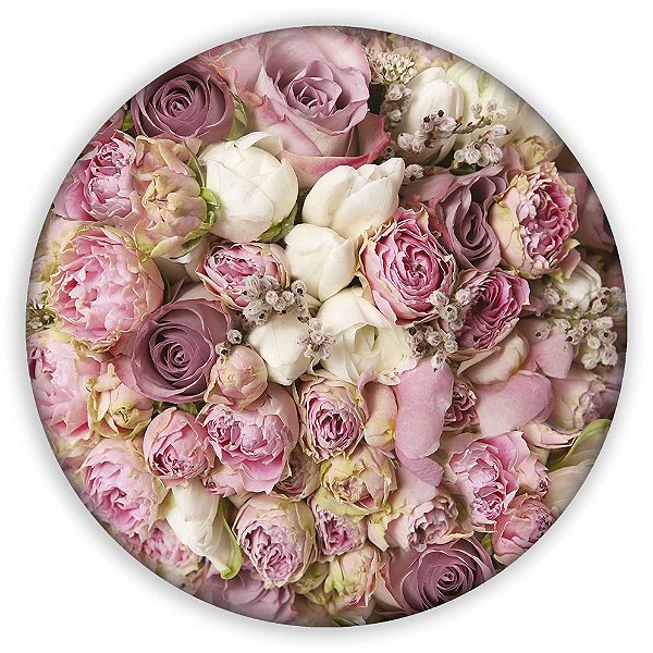 Painel Redondo - Rosas - Sublimado 3D