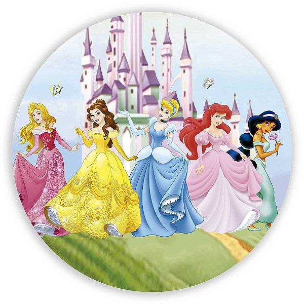 Painel Redondo - Princesas  - Sublimado 3D