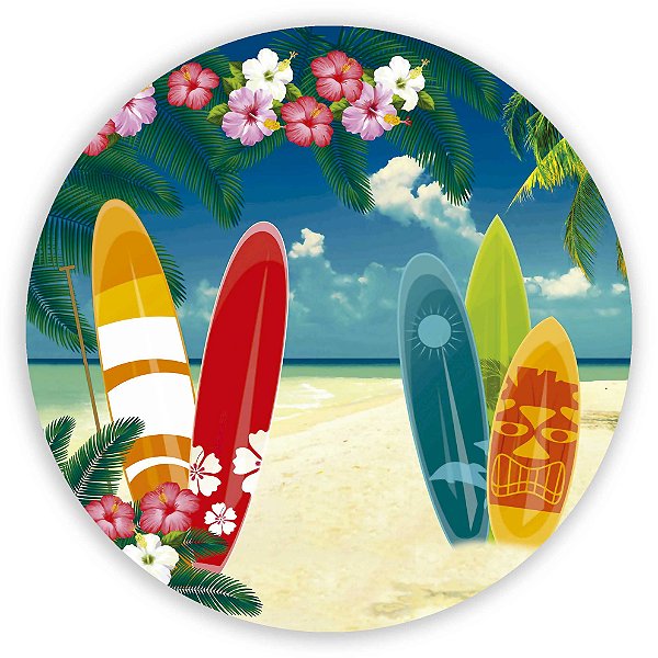 Painel Redondo - Praia - Sublimado 3D