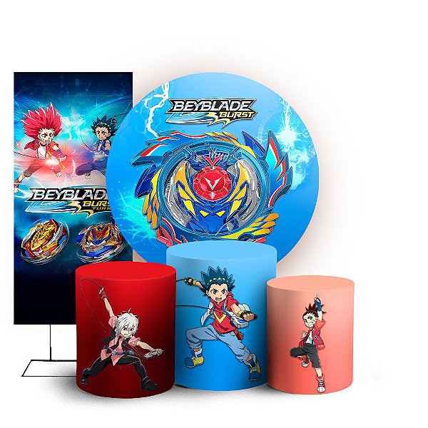 KIT Redondo Trio e Faixa - Beyblade - Sublimado 3D