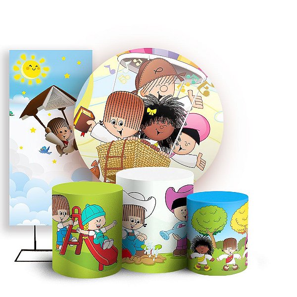 KIT Redondo Trio e Faixa - Turma do Cristãozinho - Sublimado 3D