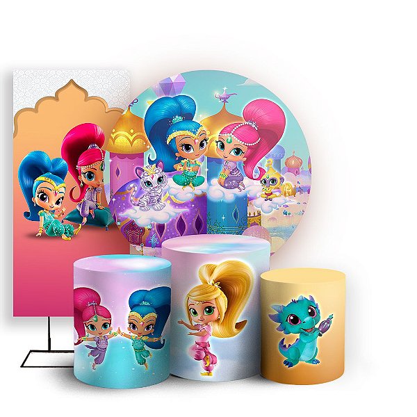 KIT Redondo Trio e Faixa - Shimmer e Shine - Sublimado 3D