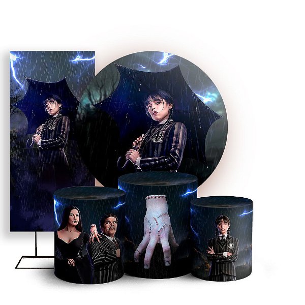 KIT Redondo Trio e Faixa - Wandinha - Sublimado 3D