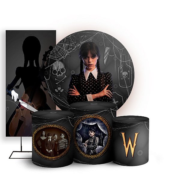 KIT Redondo Trio e Faixa - Wandinha - Sublimado 3D