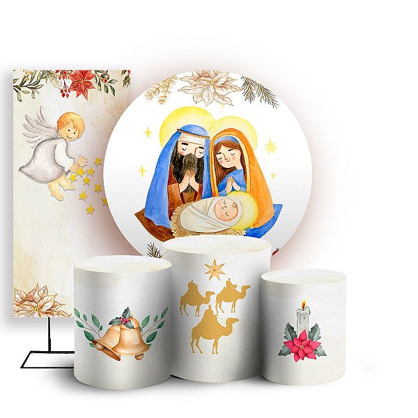 KIT Redondo Trio e Faixa - Presépio - Sublimado 3D