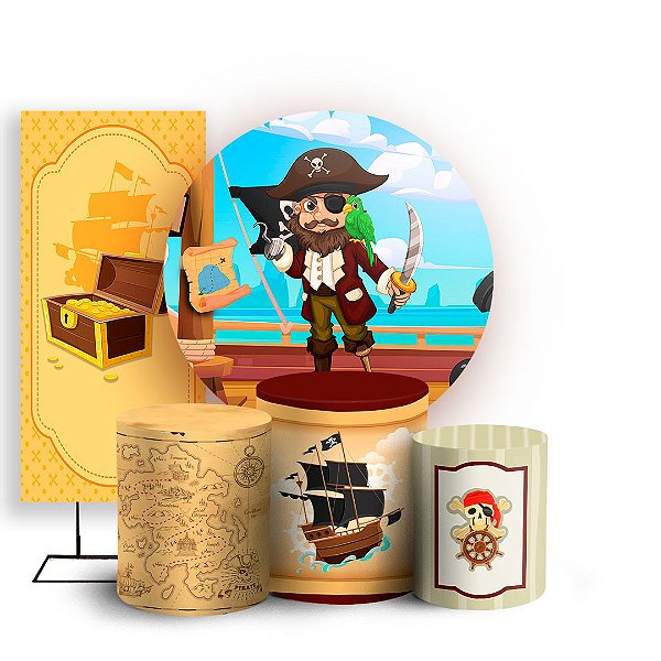 KIT Redondo Trio e Faixa - Pirata - Sublimado 3D
