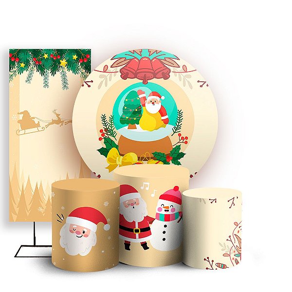 KIT Redondo Trio e Faixa - Natal - Ano Novo - Sublimado 3D