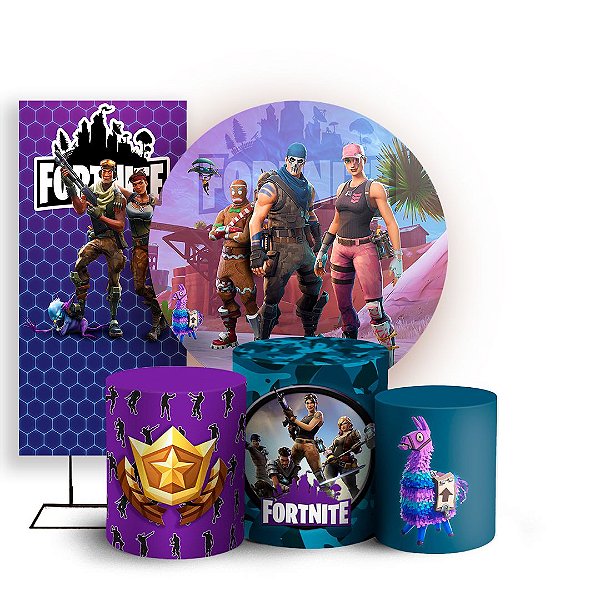 KIT Redondo Trio e Faixa - Fortnite - Sublimado 3D