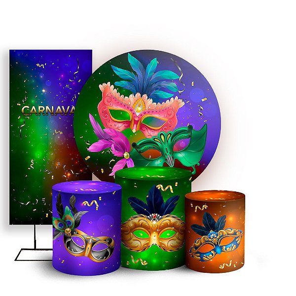 KIT Redondo Trio e Faixa - Carnaval - Sublimado 3D