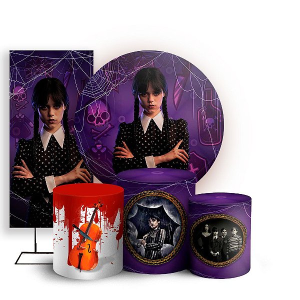 KIT Redondo Trio e Faixa - Wandinha - Sublimado 3D