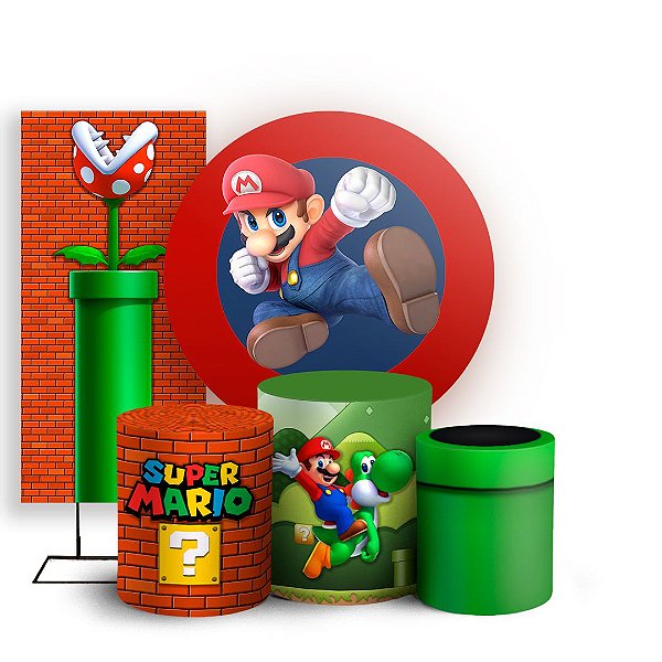 KIT Redondo Trio e Faixa - Super Mario - Sublimado 3D