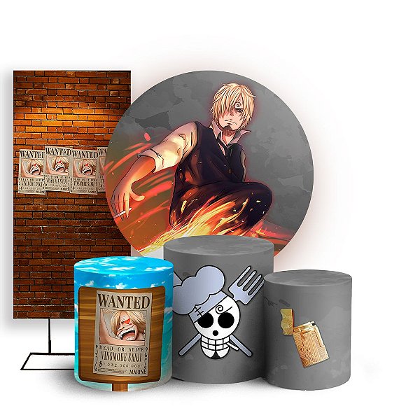 KIT Redondo Trio e Faixa - One Piece Sanji - Sublimado 3D