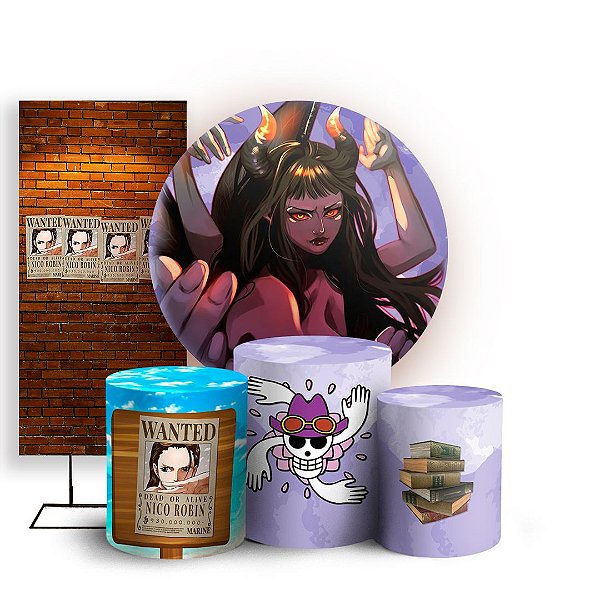KIT Redondo Trio e Faixa - One Piece Robin - Sublimado 3D