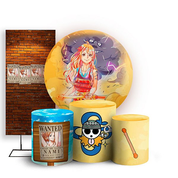KIT Redondo Trio e Faixa - One Piece Nami - Sublimado 3D