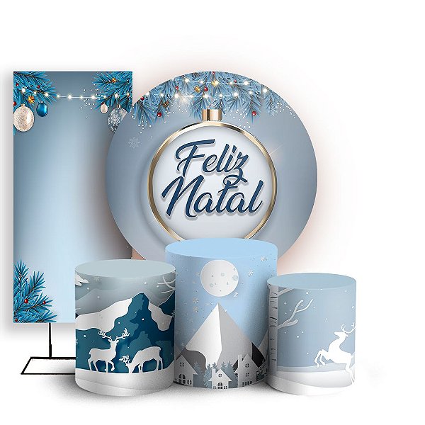 KIT Redondo Trio e Faixa - Natal - Ano Novo - Sublimado 3D