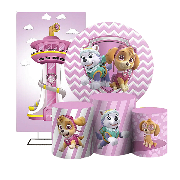 KIT REDONDO TRIO E FAIXA - Patrulha Canina - SUBLIMADO 3D