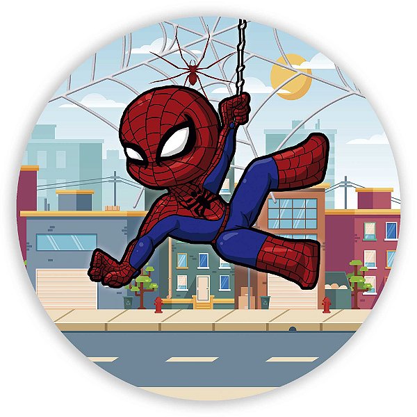 Painel Redondo - Painel Redondo - Homem Aranha Cute - Sublimado 3D