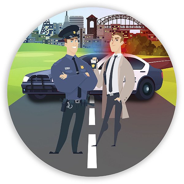 Painel Redondo - Polícia  - Sublimado 3D